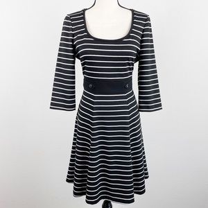 White House Black Market Striped A-Line Dress